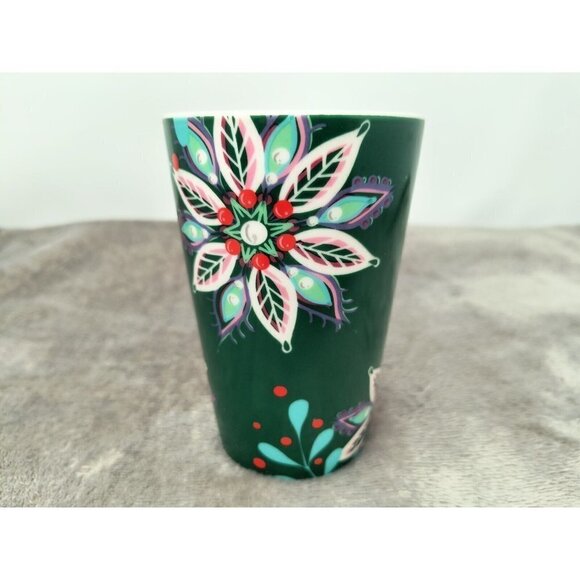 Starbucks Siren Holiday Green Floral Latte Mug 12 oz. 2020 - Picture 2 of 7